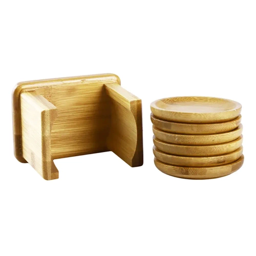 Untersetzer-Set aus Bambus | 6 Stück | Ergänzung für Gong Fu Cha Technik | BCP-6in1-Bamboo