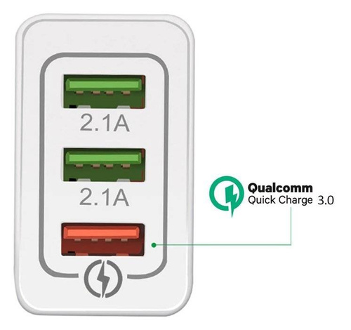 Schnellladegerät mit 3 USB-Anschlüssen | Quick Charge 3.0 | CA-001