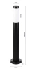 Stehende Gartenlaterne, runder Pfosten für E27-Glühbirne | 230V Stromversorgung, Edelstahl | Mattschwarz, 65cm | LLR-65CM