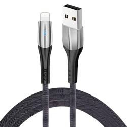 Lightning (iPhone) 1M | Verstärktes USB-Kabel mit LED-Licht und Aluminiumanschlüssen für das Telefon | UC-010