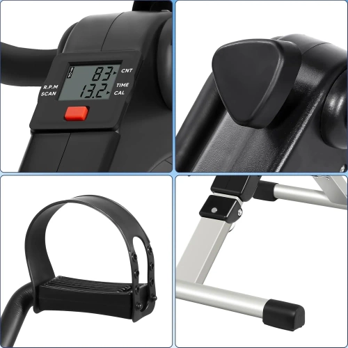 Mini-Heimtrainer mit einstellbarem Widerstand und LCD-Zähler | Faltbares Reha-Fahrrad für Arme und Beine | Rotor | DH-301