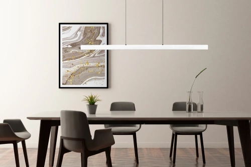 Moderne rechteckige Pendelleuchte | Fernbedienung | LED | weiß | SX41-120CM-48W-W