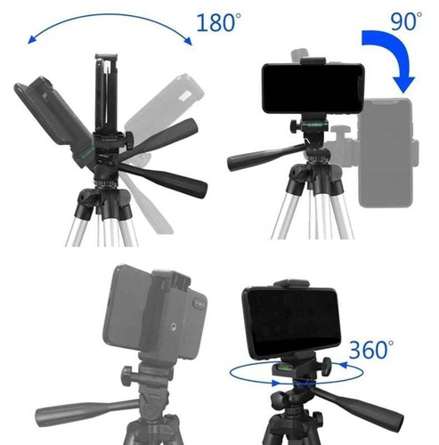 Stativ 1/4" 103cm | Handyhalterung | Hülle | Z14-Schwarz