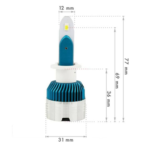 LED-Scheinwerferlampe | H1 | 56 W | Mi2 FLIP CSP | 2 Stück