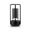 Camping-Tischlampe mit eingebautem 2000mAh Akku und Touchpanel | 3 Lichtfarben, dimmbar | Schwarz | HJA27