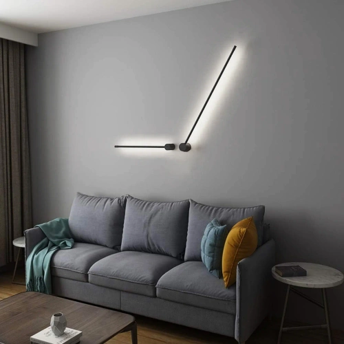 Moderne Wandleuchte 60cm 10W | Schwarze Wandleuchte mit Drehmöglichkeit | LED-Lampe mit einer Farbtemperatur von 4000K | YG-W002