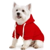 Hundepullover mit Kapuze | Größe XS, mit Tasche, warmes Haustier-Outfit für Herbst und Winter | rot | PET-015XS-RED