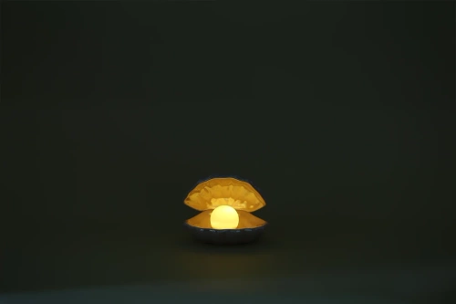 Keramik LED Lampe | Muschelförmige Nachtlichtlampe | Kabellose Tischlampe | BKD-140-PINK