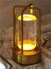 Camping-Tischlampe mit eingebautem 2000mAh Akku und Touchpanel | 3 Helligkeitsstufen, dimmbar | Gold | HJA27