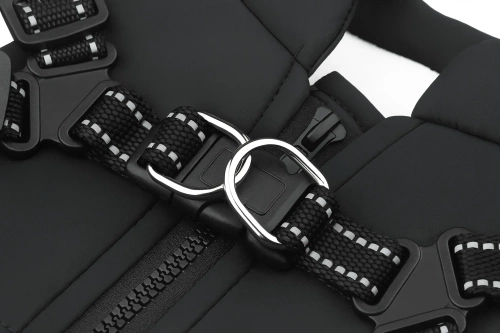 Winterhundejacke mit Geschirr | Größe M | schwarz | PET-016M-BK