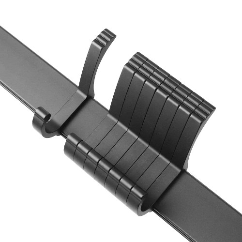 Wandhaken mit verschiebbaren Haken | Metallischer Badezimmer-Wandhaken | Kleider- oder Handtuchhalter | QH-8G-GREY