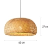 Natürliche Bambuslampe | BOHO geflochten | 60cm