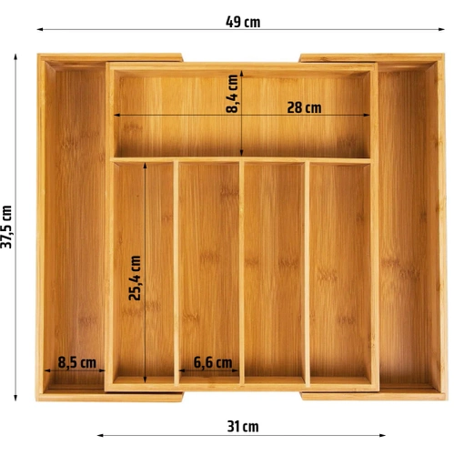 Besteckkasten aus Bambus, ausziehbar | RSD-768