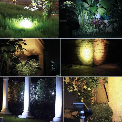 Solar-Gartenlampe LED mit Erdspieß | weiß, warmweißes Licht | Strahler SPOT | 250lm, 2200mAh, 4 LED | YNG-4LED