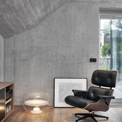 Tischleuchte aus Glas | modernes Retro-Design, warmes Licht, ideal für Wohnzimmer und Schlafzimmer | grau | BH-258-GREY