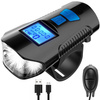 Vorderes Fahrradlicht | Eingebauter 120dB-Hupe | Fahrradcomputer-Funktion | 4 Beleuchtungsmodi, 300lm, 8 Stunden Betriebsdauer, 1500mAh | BL063