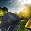 Solar Camping LED Laterne, Taschenlampe mit Powerbank-Funktion | Schwarz | HWL-001-EU