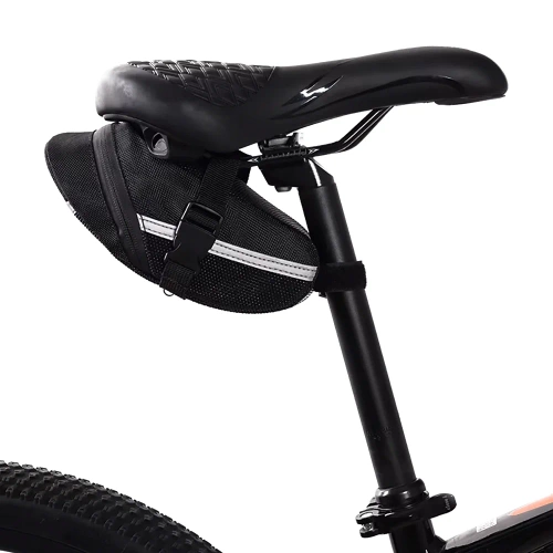 Wasserdichte Fahrradtasche aus strapazierfähigem 600D-Material | Leichte, aerodynamische Satteltasche mit Reflektoren | 600DCWBW-208