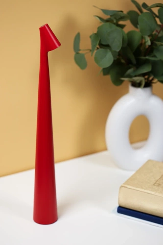 Tischleuchte | 43 cm | kabellose Nachttischleuchte mit integriertem Akku, Touch-Bedienung | rot | HMS-455-RED