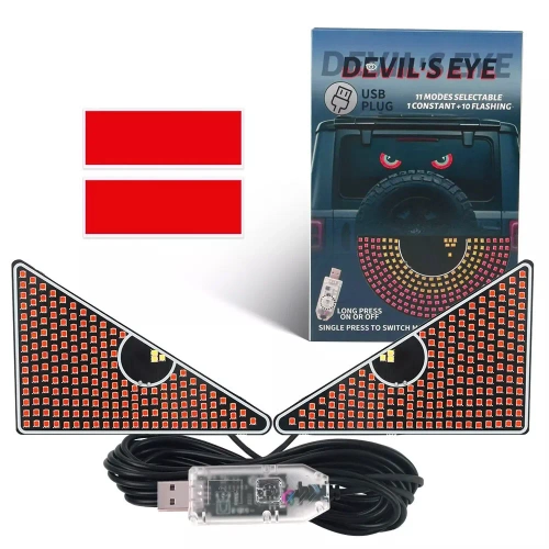 LED-Auto-Warnleuchte | 11 Modi | USB-Anschluss | Y2-TRI-RED