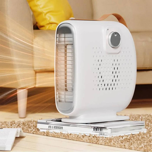Elektrischer Retro-Heizkörper, Mini-Heizlüfter, Heizlüfter | 2 Geschwindigkeiten | 500 W | Weiß | JM-115