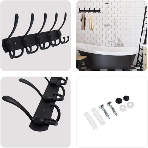 Metallkleiderbügel | Handtuchhalter | Wandhaken | Kleiderhaken | DSW-H05-SCHWARZ