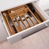 Besteckkasten | Bambus, ausziehbarer Schubladeneinsatz XXL mit 9 Fächern | KBT-G944