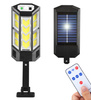 Garten Solar-LED-Lampe mit Bewegungs- und Dämmerungssensor in Größe M | IP65 | 124 LED-COB-Lampen | IR-Fernbedienung | LD-05-M