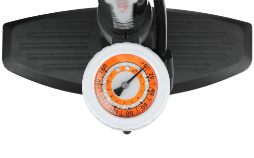 Standpumpe für Fahrräder mit Manometer und Adaptern für Presta, Schrader und Dunlop | Universal-Standpumpe | ZY-6138B