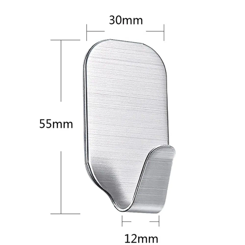 Möbelhaken | Edelstahl-Badezimmergriff | Selbstklebender Haken für Handtücher, Geschirrtücher, Küchenaccessoires | BXV-10PCS-SILBER