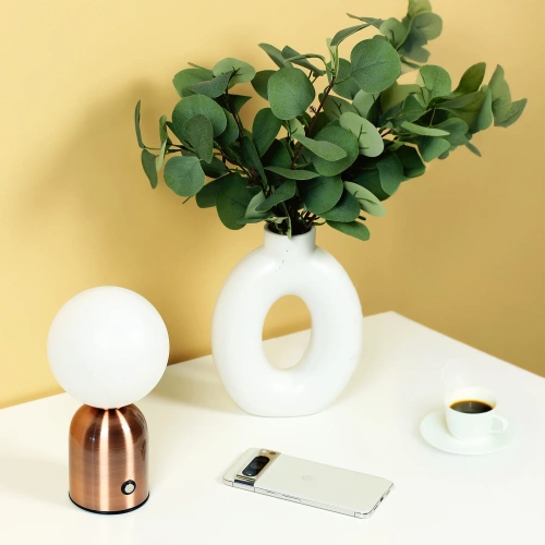Tischleuchte mit einstellbarer Farbtemperatur und Helligkeit | Touch-Nachtleuchte mit integriertem Akku | YG-D031-COPPER