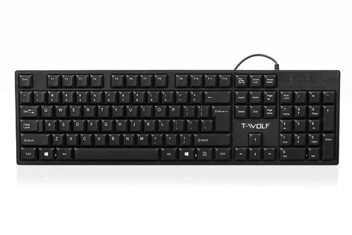 Flache kabelgebundene Tastatur mit Ziffernblock, flache Tasten, für das Büro, leise | T15