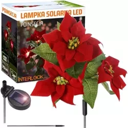 LED-Gartenleuchte Solar Blume Weihnachtsstern | 70 cm, 600 mAh | rot | FLD-22-RED