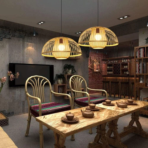 Pendelleuchte aus handgefertigtem Bambus | BOHO-Stil | chinesischer Kronleuchter