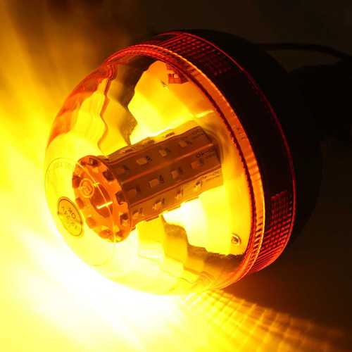 LED Warnleuchte auf Pfosten montiert | Warnblitz | Drehlicht | LED-03L-3-V2