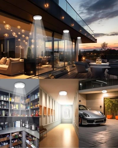 Deckenleuchte mit integriertem Akku | LED-Deckenleuchte mit Dämmerungssensor und Bewegungssensor | C2772-WEISS