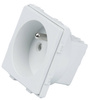 Vierfach-Rahmen-Set + 4x Schuko-Steckdose mit Erdung 230V | Gehärtetes Glas | Weiß | SC80-4