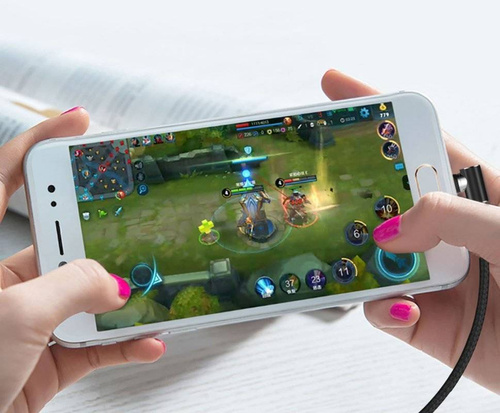 Magnetisches Ladekabel 3-in-1 | 1 m | Winkelstecker | 3 Adapter – Micro-USB, USB Typ-C, Lightning | Quick Charge 3.0 | AM51