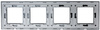 Vierfach-Rahmen-Set + 4x Schuko-Steckdose mit Erdung 230V | Gehärtetes Glas | Schwarz | SC80-4