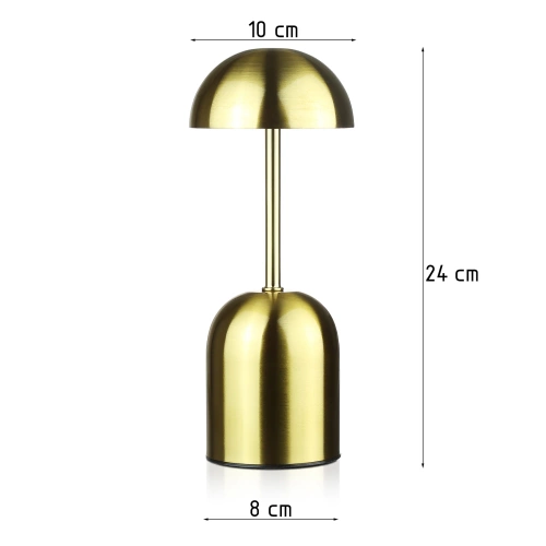 Kabellose Nachtlampe mit eingebautem 2000 mAh Akku | Moderne Tischleuchte mit einstellbarer Leistung und Lichtfarbe | YG-D019-Gold
