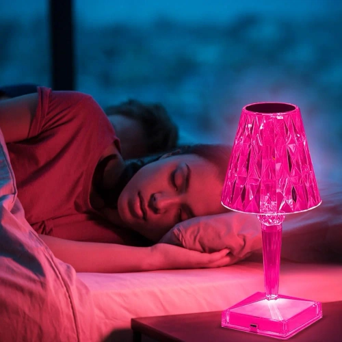 Kristall-Nachtlicht | Touch- oder Fernbedienungsnachtlicht | Moderne LED-Nachtlicht mit Farbwechselmöglichkeit | DTL-C16-RGB