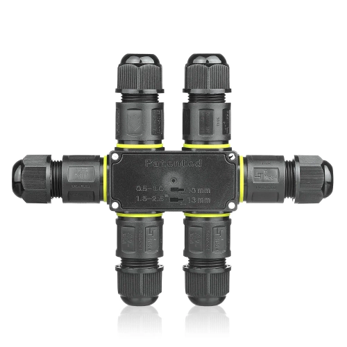 Wasserdichte Kabelmuffe IP68 | selbstklemmender 3-poliger Verbinder 450 V 24 A für Kabel 4–11 mm | M684-S