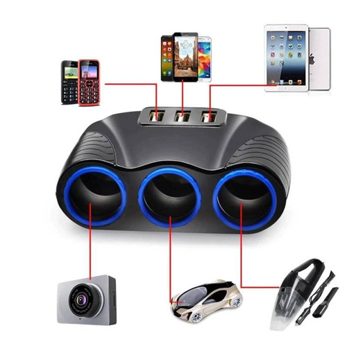 Zigarettenanzünder-Steckdose-Splitter 120W | 3 USB-Anschlüsse 3.1A | C08