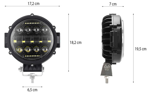 LED-Arbeitsleuchte | 60 W rund | 2-in-1 | Tagfahrlicht (DRL) + Fernscheinwerfer | LH60W