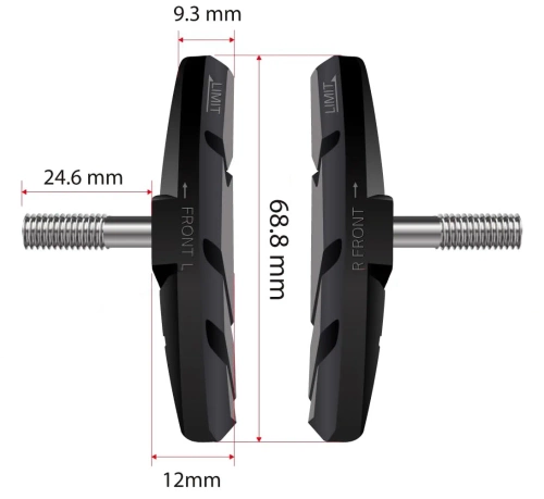 Fahrrad Bremsbeläge V-Brake | Asymmetrische Anschraubklötze 70mm | SJSCP-03-B