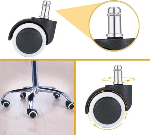 Universelle Bürostuhlrollen | 5er Set Möbelrollen | Drehstuhlrollen | WXL-D50MM-5PCS