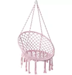 Hängesessel, Brasilianischer Stuhl, Korb, Schaukel, Hängematte | bis 120 kg | DY-A003-PINK