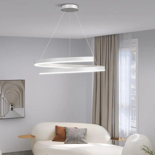 Moderne Pendelleuchte 50 cm | Spiral LED Lampe 50W | RLO-50CM-50W-W