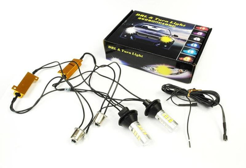 2-in-1 Tagfahrlicht mit Kontrollleuchte | Glühlampen 42 SMD 2323 | LED-Tagfahrlicht mit Blinker | MIT AUTOMATIK