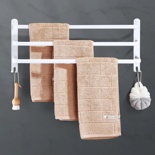 Handtuchhalter | Wandhalterung für das Badezimmer | Badezimmerstange | MJR-50CM-3-WEISS